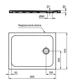 Ideal Standard Connect 2 - Douchebak, 900x700 Mm, Afvoer Rechts, Wit R036501 -Hansgrohe Winkel ba486807705506e175242378