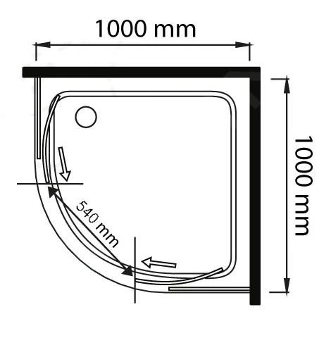 Lansanit LitEX Monte - Douchecabine 4 Delig 1000x1000 Mm, Glanzend Aluminium/mat Glas QF11-190-M 4 Lansanit LitEX Monte - Douchecabine 4 Delig 1000x1000 Mm, Glanzend Aluminium/mat Glas QF11-190-M - Afbeelding 2