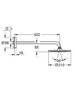 Grohe Rainshower - Cosmopolitan Hoofddouche, Douchearm 422 Mm, Wit/chroom 26171000 -Hansgrohe Winkel c386b4f61efeba420f84b66e
