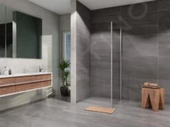 Lansanit LitLUX Slim Tadao - Vaste Douchewand 1000 Mm, Glanzend Aluminium/helder Glas SPD100-2