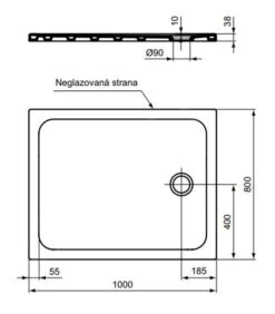 Ideal Standard Connect 2 - Douchebak, 1000x800 Mm, Afvoer Rechts, Wit R037301 -Hansgrohe Winkel cbbd535484b12fec04b820bf