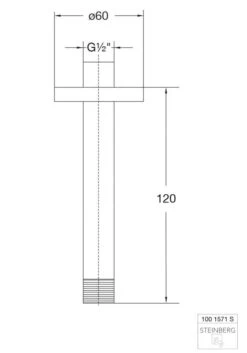 Steinberg 100 - Plafond Douchearm, 120 Mm, Mat Zwart 100 1571 S -Hansgrohe Winkel cbc4f941aac5f357f4269e79