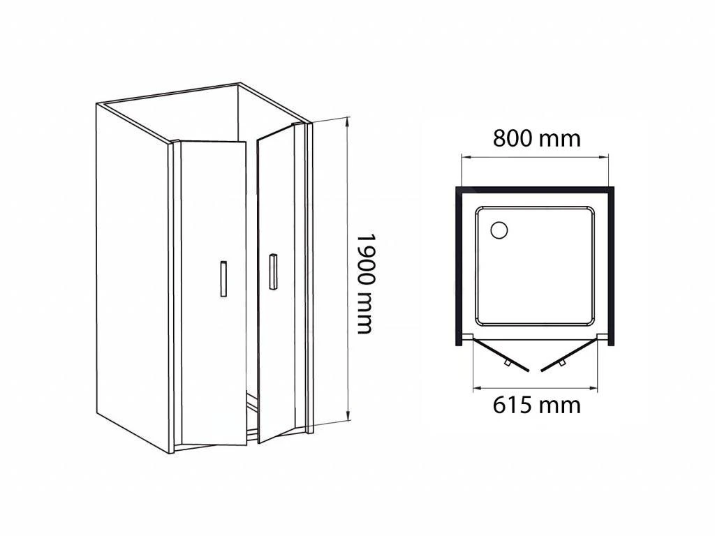 Lansanit LitEX Elisa - Douchedeur 2 Delig 800 Mm, Glanzend Aluminium/mat Glas AS2-80-190-M 4 Lansanit LitEX Elisa - Douchedeur 2 Delig 800 Mm, Glanzend Aluminium/mat Glas AS2-80-190-M - Afbeelding 2