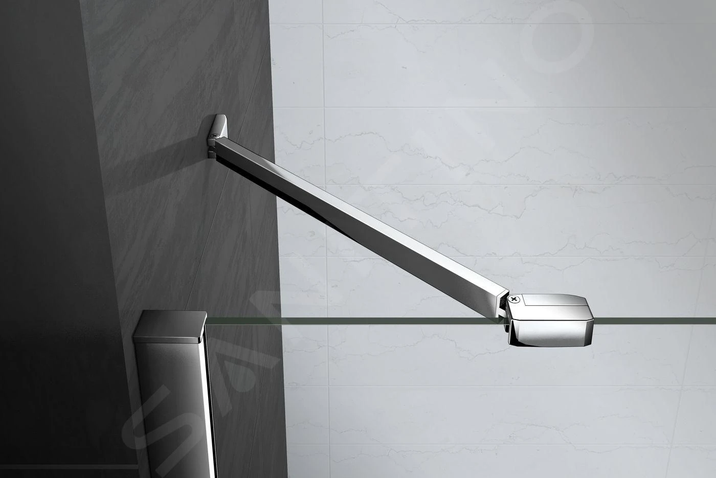 Lansanit LitLUX Brix - Pendel Douchedeur 1400 Mm, Rechts, Glanzend Aluminium/helder Glas H2Y-14R 6 Lansanit LitLUX Brix - Pendel Douchedeur 1400 Mm, Rechts, Glanzend Aluminium/helder Glas H2Y-14R - Afbeelding 4