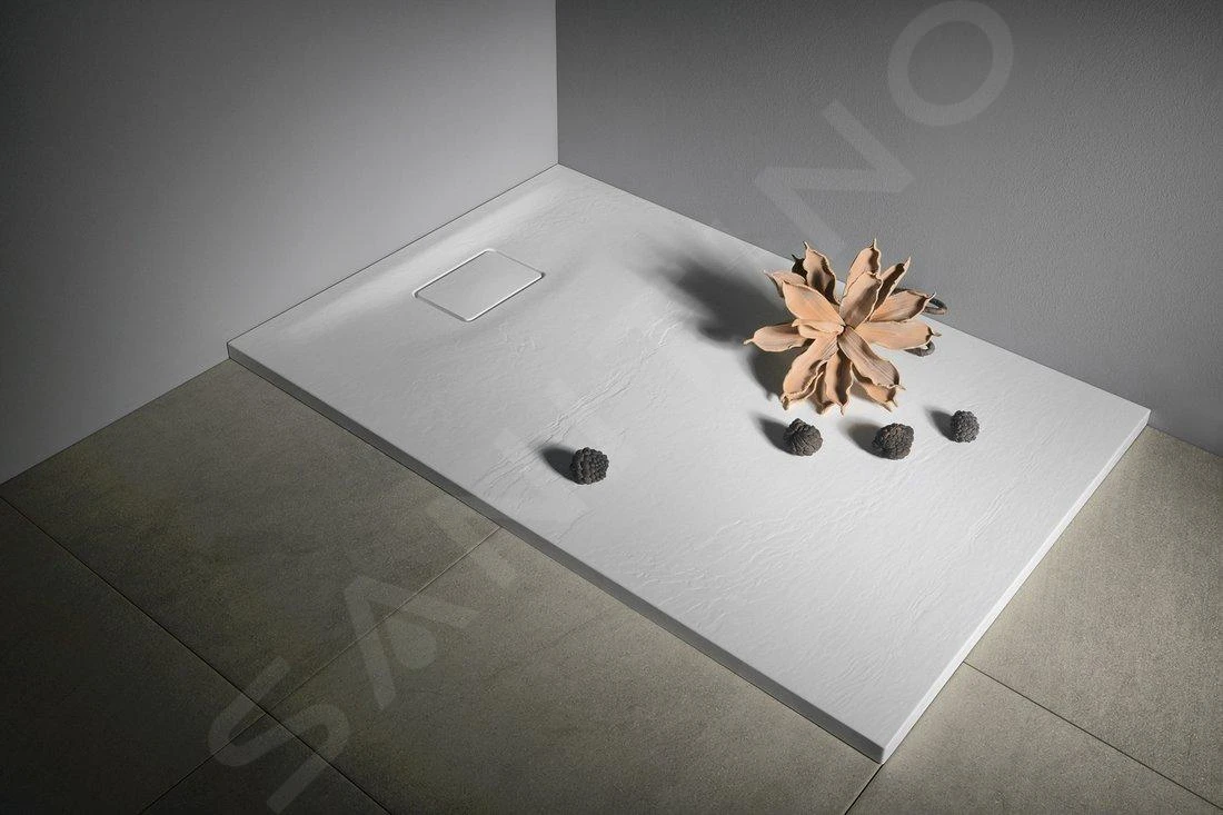 Sapho Acora - Douchebak 1200x900 Mm, Gegoten Marmer, Decor Witsteen AC005 7 Sapho Acora - Douchebak 1200x900 Mm, Gegoten Marmer, Decor Witsteen AC005 - Afbeelding 5