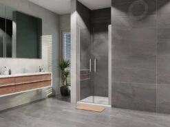 Lansanit LitEX Elisa - Douchedeur 2 Delig 900 Mm, Glanzend Aluminium/helder Glas AS2-90-190-C