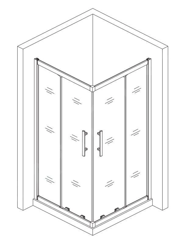 Lansanit LitEX Terni - Douchecabine 4 Delig 900x900 Mm, Glanzend Aluminium/mat Glas CF99-190-M 5 Lansanit LitEX Terni - Douchecabine 4 Delig 900x900 Mm, Glanzend Aluminium/mat Glas CF99-190-M - Afbeelding 3