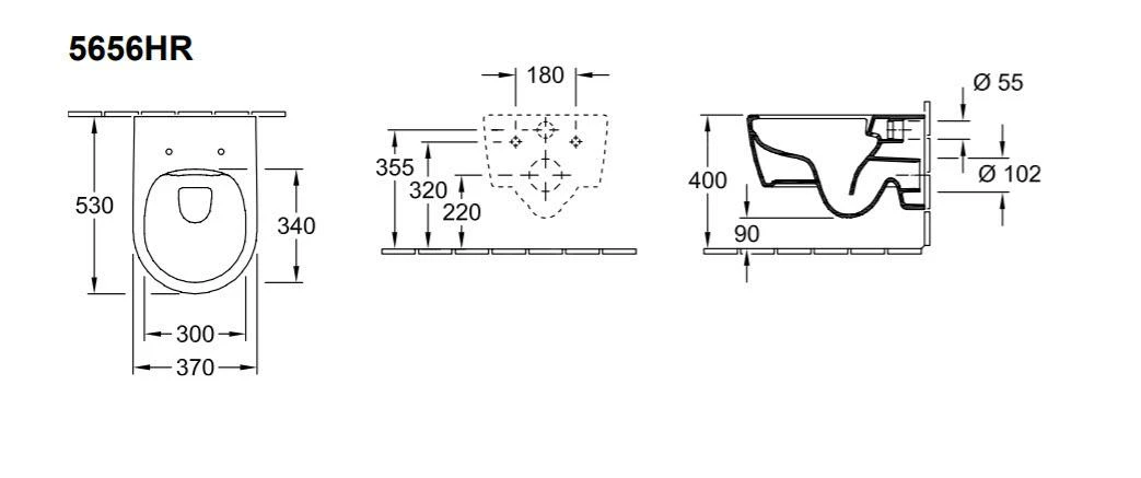 Villeroy & Boch Avento - Wandcloset Met Softclose WC-zitting, DirectFlush, CeramicPlus, Alpine Wit 5656HRR1 4 Villeroy & Boch Avento - Wandcloset Met Softclose WC-zitting, DirectFlush, CeramicPlus, Alpine Wit 5656HRR1 - Afbeelding 2