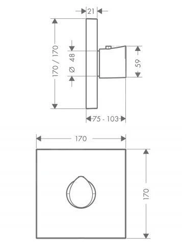 Axor Starck Organic - Highflow Inbouw Thermostaat, Chroom 12711000 4 Axor Starck Organic - Highflow Inbouw Thermostaat, Chroom 12711000 - Afbeelding 2