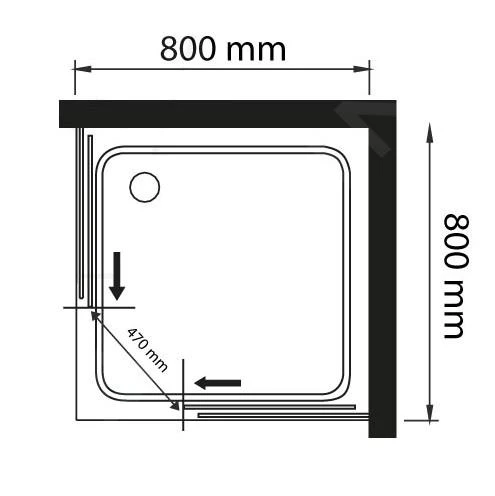 Lansanit LitEX Terni - Douchecabine 4 Delig 800x800 Mm, Glanzend Aluminium/mat Glas CF88-190-M 4 Lansanit LitEX Terni - Douchecabine 4 Delig 800x800 Mm, Glanzend Aluminium/mat Glas CF88-190-M - Afbeelding 2