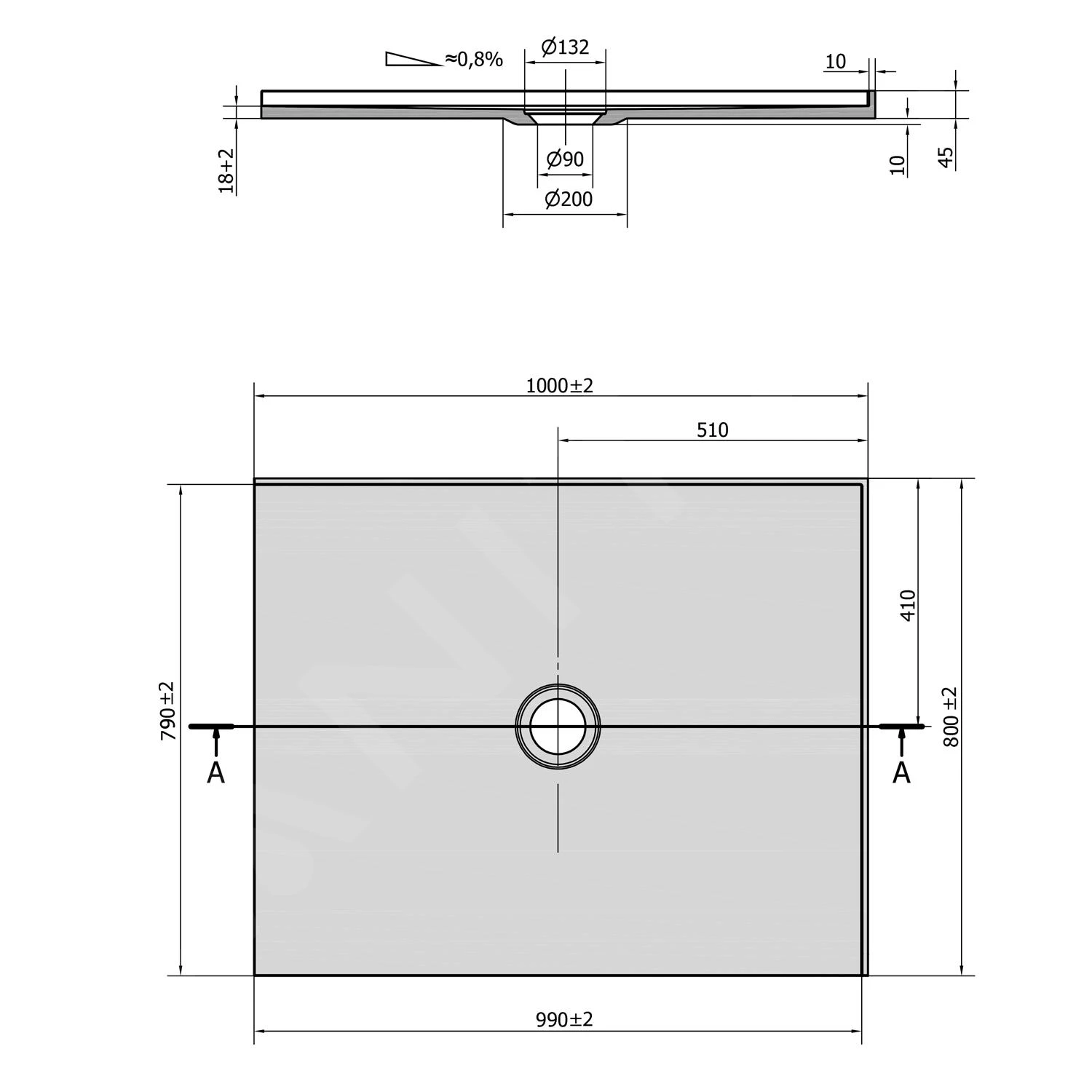Polysan Douchebakken - Douchebak Mirai 1000x800 Mm, Rechts, Gegoten Marmer, Wit 73170 4 Polysan Douchebakken - Douchebak Mirai 1000x800 Mm, Rechts, Gegoten Marmer, Wit 73170 - Afbeelding 2