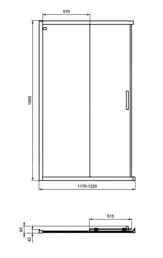 Ideal Standard Connect 2 - Schuifdeur, 2-delig, 1200 Mm, Silver Bright/helder Glas K9264EO 4 Ideal Standard Connect 2 - Schuifdeur, 2-delig, 1200 Mm, Silver Bright/helder Glas K9264EO - Afbeelding 2
