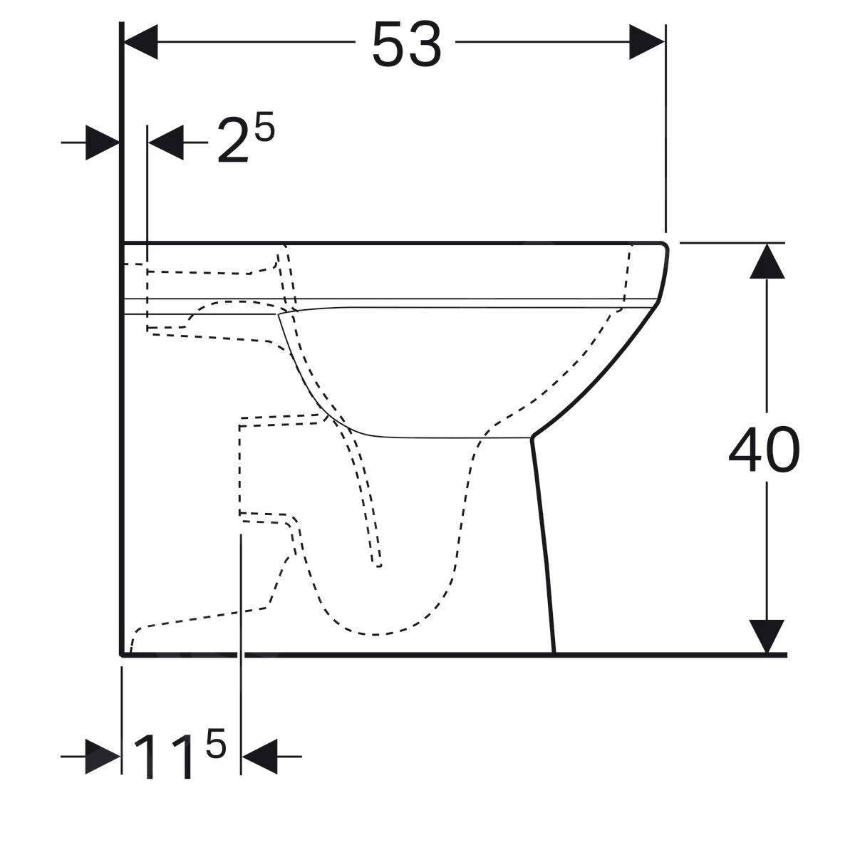 Geberit Selnova Square - Staande Toiletpot, 530x355 Mm, Rimfree, Wit 500.153.01.1 4 Geberit Selnova Square - Staande Toiletpot, 530x355 Mm, Rimfree, Wit 500.153.01.1 - Afbeelding 2