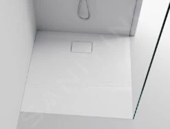 Sapho Acora - Douchebak 900x900 Mm, Gegoten Marmer, Decor Witsteen AC002 -Hansgrohe Winkel f064cd43f8fadf182a33c7a5