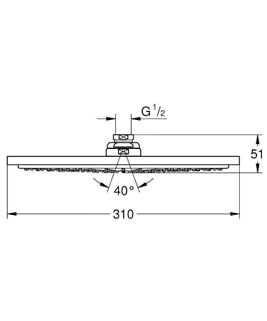 Grohe Rainshower - Hoofddouche 310 Mm, Chroom 27478000 4 Grohe Rainshower - Hoofddouche 310 Mm, Chroom 27478000 - Afbeelding 2
