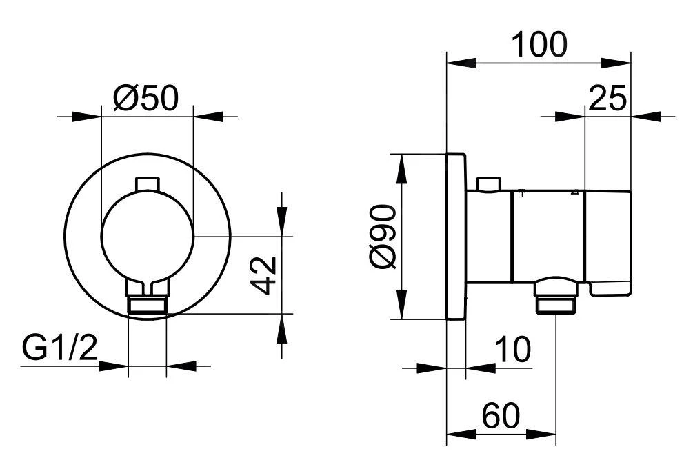 Keuco IXMO - Inbouw Thermostatische Kraan, Met Slangaansluiting, Chroom 59554010001 4 Keuco IXMO - Inbouw Thermostatische Kraan, Met Slangaansluiting, Chroom 59554010001 - Afbeelding 2