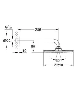Grohe Rainshower Cosmopolitan - Hoofddouche, Diameter 210 Mm, Douchearm 286 Mm, Chroom 26062000 -Hansgrohe Winkel f507ad752bf706bf9bda0405 1