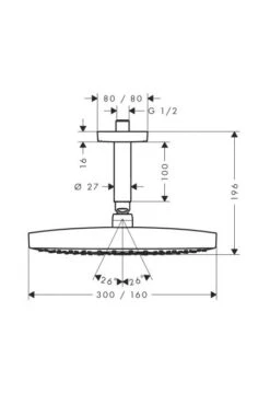 Hansgrohe Raindance Select E - Hoofddouche 300 Mm 2jet Plafondbevestiging 100 Mm, Chroom 27384000 -Hansgrohe Winkel f5f65112e1994010b463a390