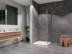 Lansanit LitEX - Vaste Douchewand 800 Mm, Glanzend Aluminium/helder Glas SPF80-190-C