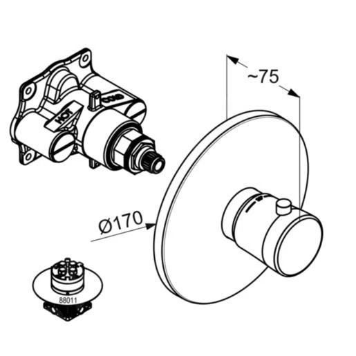 Kludi Balance - Inbouw Thermostatische Kraan, Wit/chroom 527299175 4 Kludi Balance - Inbouw Thermostatische Kraan, Wit/chroom 527299175 - Afbeelding 2