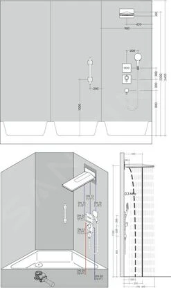 Hansgrohe Rainmaker Select - Hoofddouche 580mm, 3jet, EcoSmart 9l/min, Wit/chroom 24011400 11 Hansgrohe Rainmaker Select - Hoofddouche 580mm, 3jet, EcoSmart 9l/min, Wit/chroom 24011400 -Hansgrohe Winkel fd1e9403af2cf68cffc8a66f